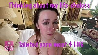 Petite Brunette Gail Bates Roleplays as Humiliated Fuck Doll in Kinky BDSM Slave Scene