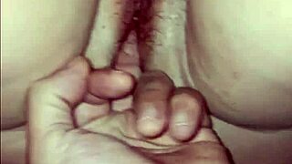 i love how my huge natural tits bounce while fingering and cumming hard as horny milf wife in solo masturbation session. huge cumshot covers everything.