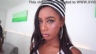 I love how brazilian ebony princess jasminy villar gets handcuffed for dap anal bdsm with monster black cock. She takes ass to mouth gaping and prolapse like a slut.