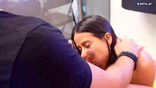 Slutty latina stylist seduces favorite client for tight pussy fuck during haircut