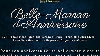 Oh man, belle-maman gets bent over in doggystyle for her anniversary - French audio porn action!