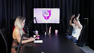 Loira feels the heat and strips off her clothes after the guest talks about freeing a woman at the swing house - Jow Jow Sheer Red