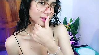 Brunette cutie gets naughty fingering her wet pussy in solo softcore play