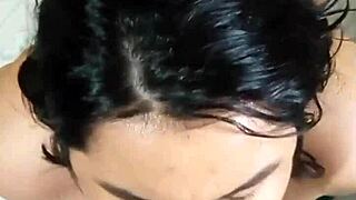 Hottest cum in mouth ever - she swallows it all with a smile! 😏