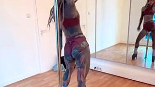 anuskatzz shows off her athletic body in this exotic pole dance compilation with heels and assfucking highlights