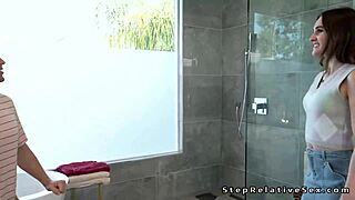 Big cock guy welcomes stepcousin with anal assfucking and fingering in bathroom.