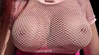 italian milf artemisia love shows horny big natural tits bouncing in outdoor public session