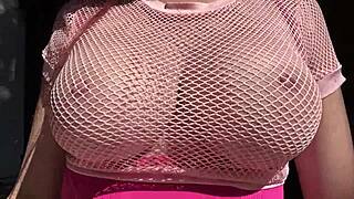 italian milf artemisia love shows horny big natural tits bouncing in outdoor public session