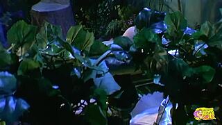 Will this busty brunette get satisfied fingering in nature before the babe arrives with strapon?