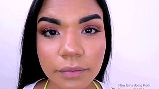 i love how this sexy latina teen gets fucked hard in modeling audition pov, swallowing cum like a pro