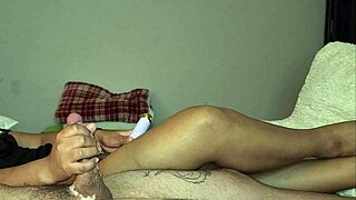 Juicy Latina Housewife Plays With Vibrator Squeezing Hubby's Dick While Watching TV In Tight Wet Pussy