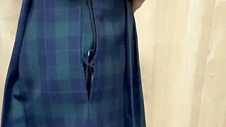 Why does this tall Japanese teen in uniform get anal training with buttplug?