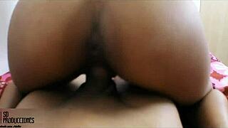 Amateur Latina teen craves deepthroat blowjob and doggystyle creampie from stepbro