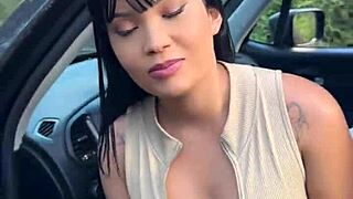 Asian Hottie Stopped At Checkpoint And Fucks Bareback With Rio Cop In The Bushes