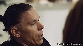 Wife in oral sex with ex of her husband featuring cute babe fingering and muff diving passionately.