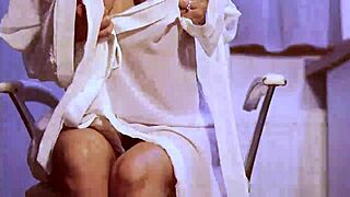 I play with my wet pussy until climax with feet and natural tits?