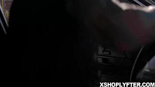 Lp officer pulls out big cock for two shoplifter teens to suck in office