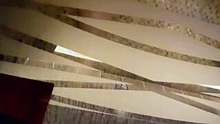 Redhead babe with small waist cleans up in bathroom for lending her ass.