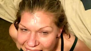 divinity gives deepthroat to friend in homemade session with cum covered facial