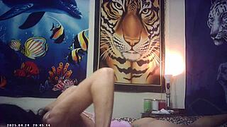 First Timer Brunette Glasses Cam Footage