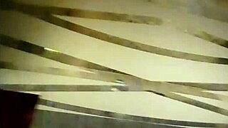 Redhead babe with small waist cleans up in bathroom for lending her ass.