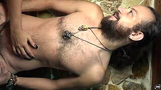 scratching his chest and belly wildly with my long natural nails until red marks