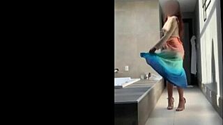 Bold Brazilian Curvy Mature Milf Dances In Cosplay Miniskirt Outdoors