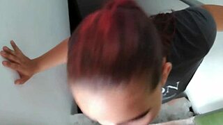 A seductive latina with mature tits visits for deepthroat blowjobs in homemade action.