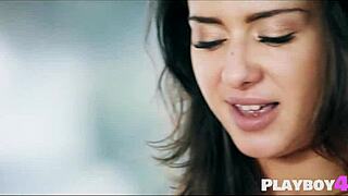 so these two hot girls, a blonde and a brunette, start kissing passionately in the kitchen then move to fingering each other wildly.