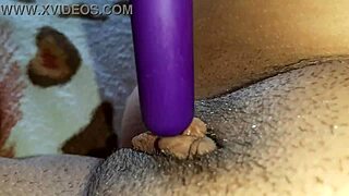 is my hairy pussy dripping wet with swollen clit shaking from intense vibrator orgasm?