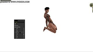 黑人卡通角色在商店硬核猛干