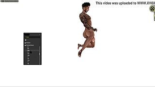 黑人卡通角色在商店硬核猛干