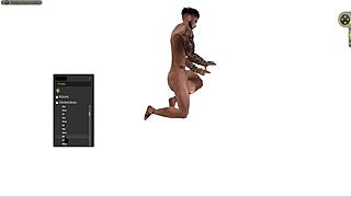 黑人卡通角色在商店硬核猛干