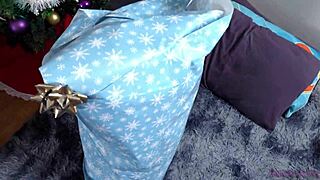 hey, santas slutty elf babe in christmas cosplay miniskirt and stockings returns for pov blowjob, deepthroat fucking, and cum on natural tits