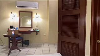 latina gives ass in doggystyle and cowgirl riding for creampie during job interview