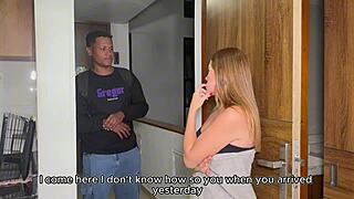 Amateur Big Ass Blonde Shares Room with Big Black Cock for Deepthroat and Rough Doggystyle Sex