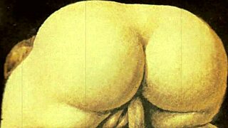 vintage drawings show antique scenes with big ass and big tits in retro erotic style from old times