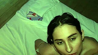 amateur milf takes anal pov with asian assfucking and facial cum after removing condom.