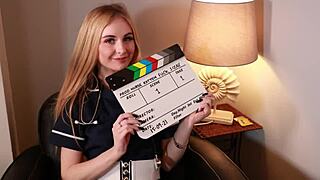 This 18-year-old British redhead in lingerie sucks cock and swallows every drop of cum eagerly.