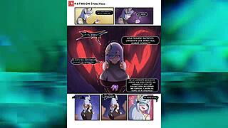 I'm totally lost in this wild gangbang, banging with the group like in a comic scene, feeling every intense moment.