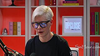 Hey, check out the cute and pretty pornstar Leana Lovings with her glasses.