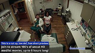 Dr Tampa gives Tori Sanchez a pap smear exam