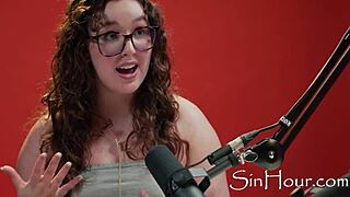 Hey, check out the cute and pretty pornstar Leana Lovings with her glasses.