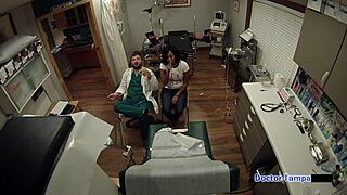 Dr Tampa gives Tori Sanchez a pap smear exam