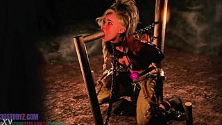 Gemma Smithy explores bound blowjob training as a submissive slave in intense BDSM monster session