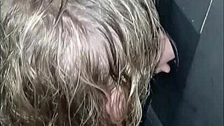 subtle hints of french femdom gloryhole session with mature european slave in bdsm play