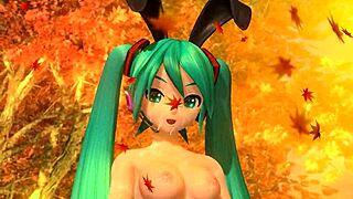 i adore hatsune miku in velvet arabesque project diva with full nude bunny costume