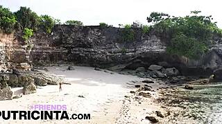 Asian Babe Putri Cinta Fingering Her Bum Hole At The Beach