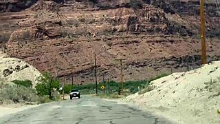 narrative of a blonde athletic woman sucking balls and monster cock in pov at moab utah usa