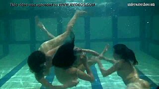 Ivetta Katka and Barbara dive into hot underwater lesbian threesome action!